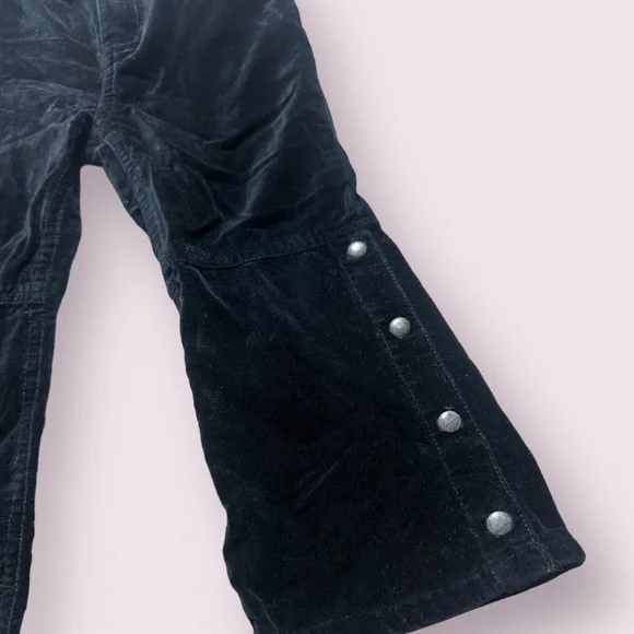 Toddler Girl Polo Jeans Co Ralph Lauren Black Velvet Button Flare Pants Size 4T - Picture 5 of 11